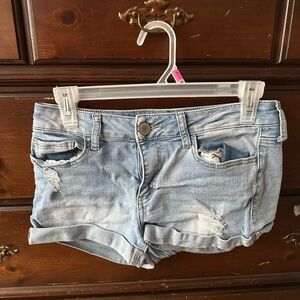 SO Blue Jean Shorts Distressed Cuffed